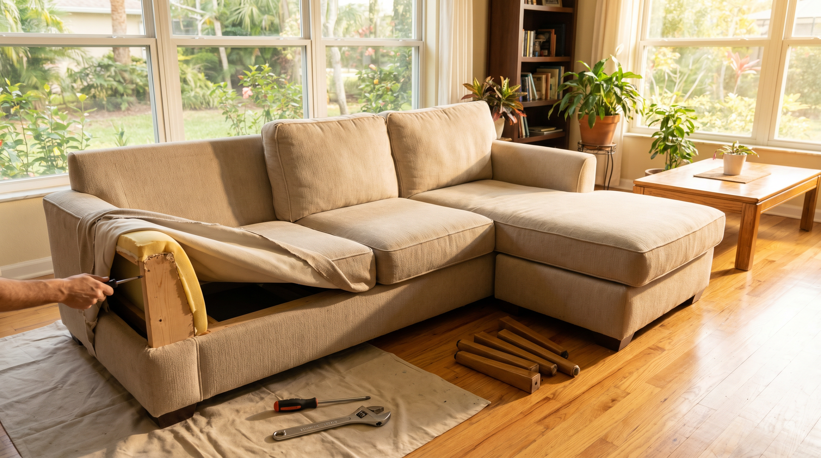 How to Take Apart a Sofa for Moving