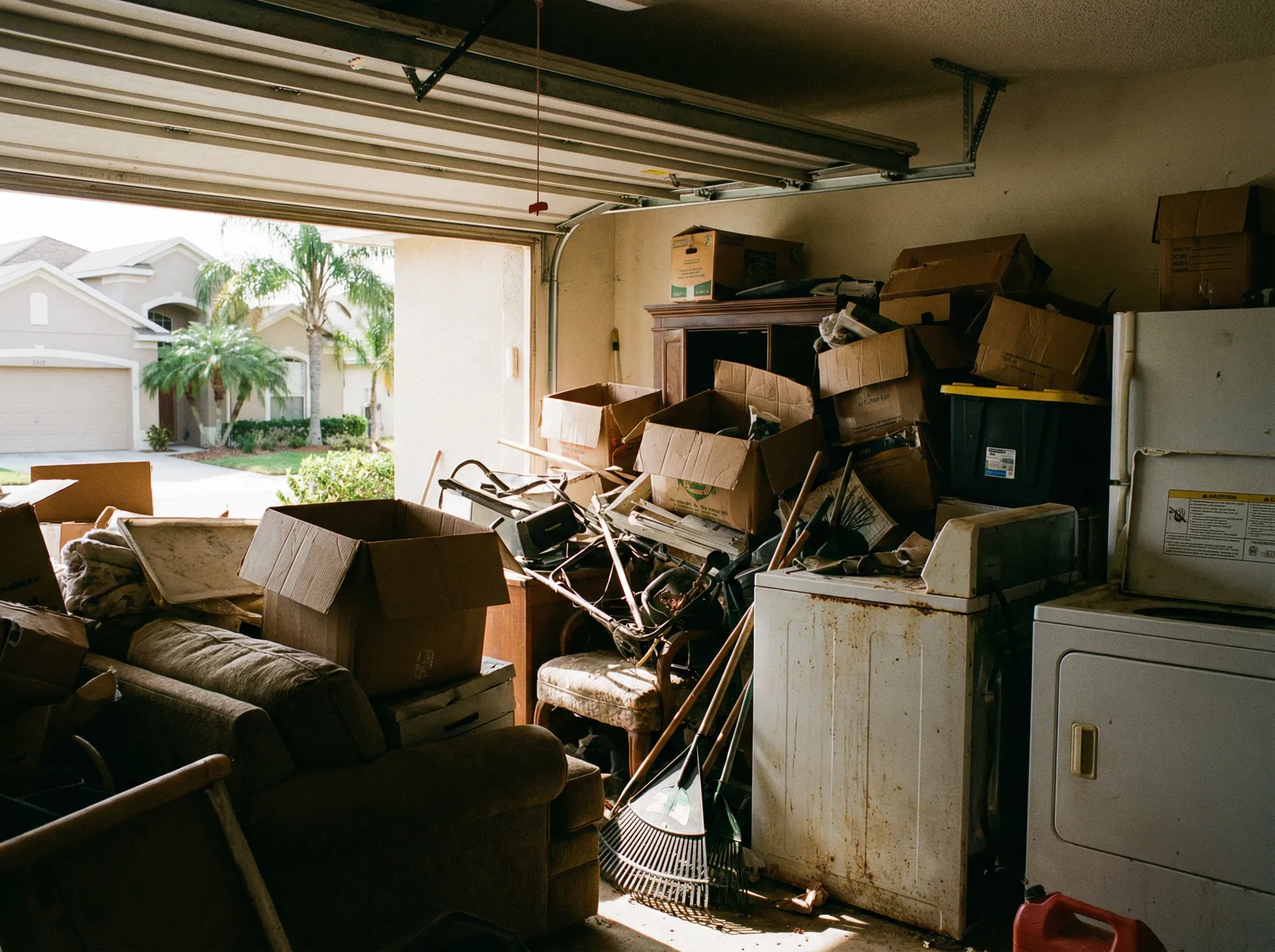 Garage items before a Junk Removal Rangers cleanout