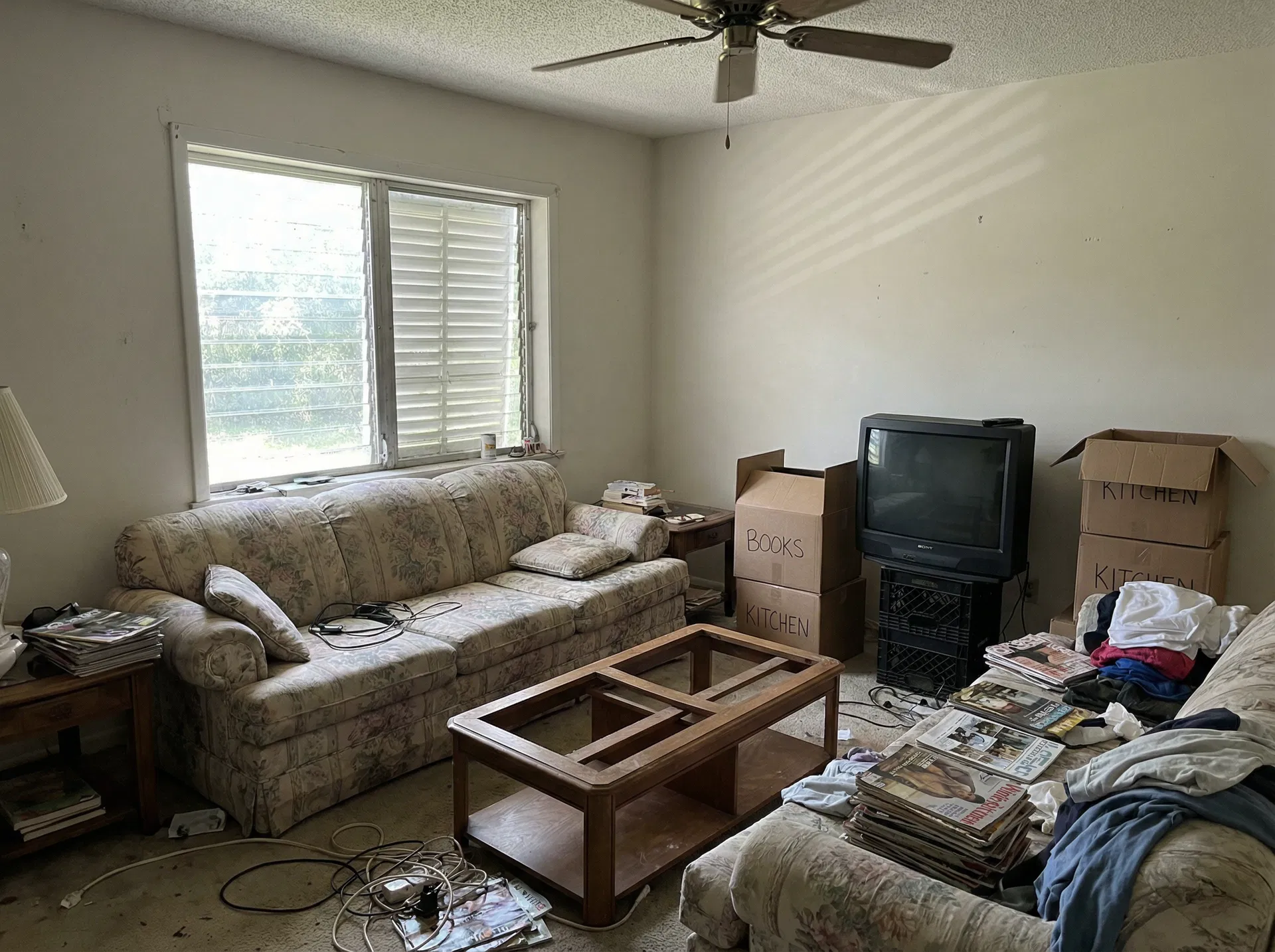 Furniture and household items prepared for an Orlando cleanout
